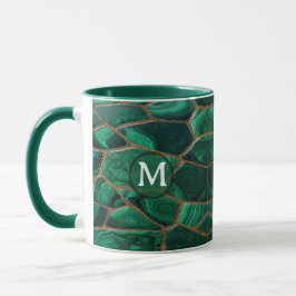 Caneca Luxury Emerald Malachite Green Marble Abstract