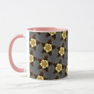 Caneca Luxury Golden Floral Mandala Ornamental Design