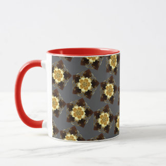 Caneca Luxury Golden Floral Mandala Ornamental Design