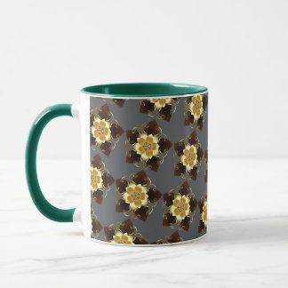 Caneca Luxury Golden Floral Mandala Ornamental Design