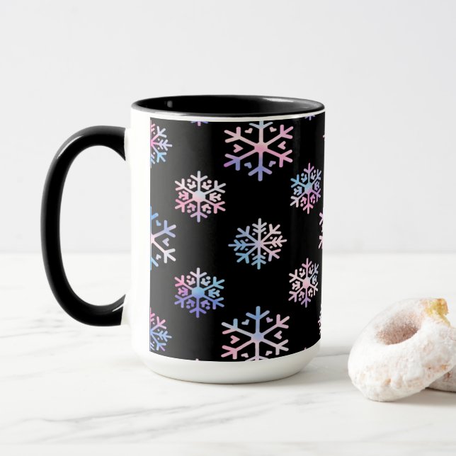 Caneca Luxury Holographic Snowflake Christmas Collection (Com Donut)