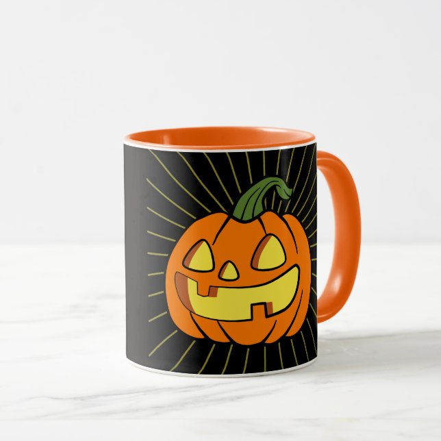 Caneca Luz brilha na escuridão Jack-o-lanterna (Frente Esquerda)