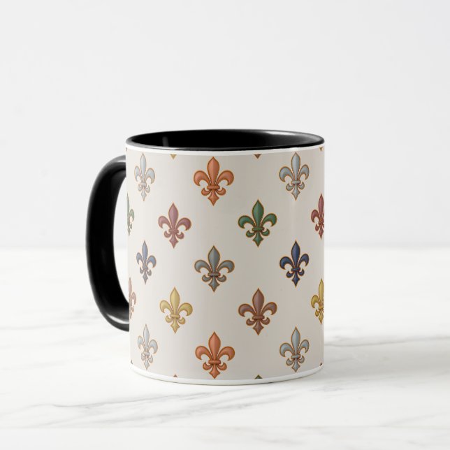 Caneca Luz de Design de Flor-de-lis de Terra com Bosques (Frente Esquerda)
