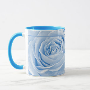 Caneca Luz delicado da foto floral - rosa do azul