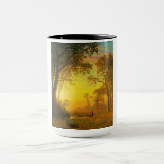 Caneca Luz na Floresta (por Albert Bierstadt) (Centro)