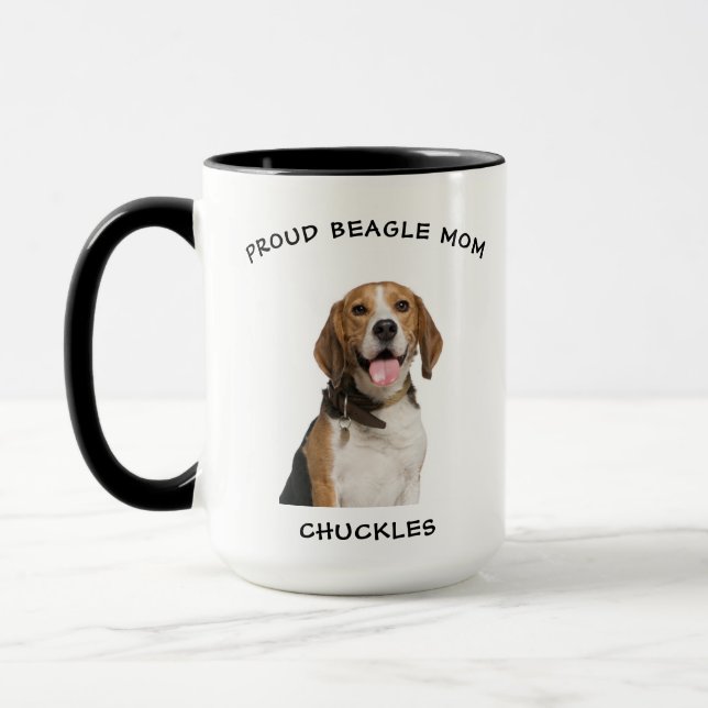 Caneca Luz Orgulhosa Mãe Personalizada Pet Dog Café (Esquerda)
