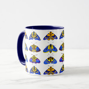 Caneca Luzes em azul, Ouro amarelo e castanho