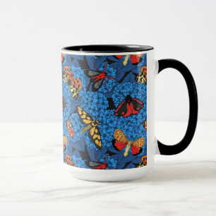 Caneca Luzes sobre hidrangea azul
