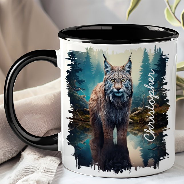 Caneca Lynx em Forest Lake Refletion (Criador carregado)