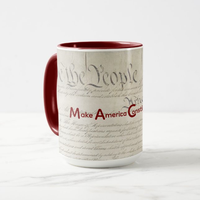 Caneca M A C A - Faça a América Constitucional de Novo! (Frente Esquerda)