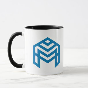 Caneca M Geométrico Abstrato Azul 