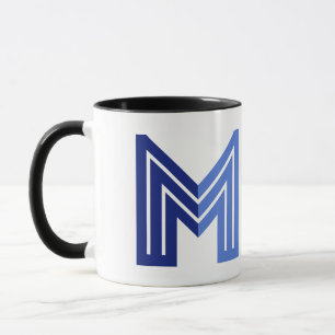 Caneca M Geométrico Abstrato Azul 