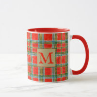 MAC BAIN TARTAN Red Combo Mug + Texto