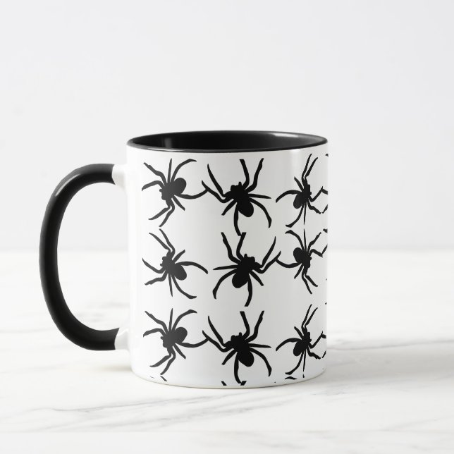 Caneca Maçã de aranha das bruxas preta e branca (Esquerda)