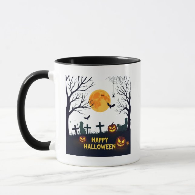 Caneca Maçã de Dia das Bruxas Spooky - Perfeita para Tric (Esquerda)