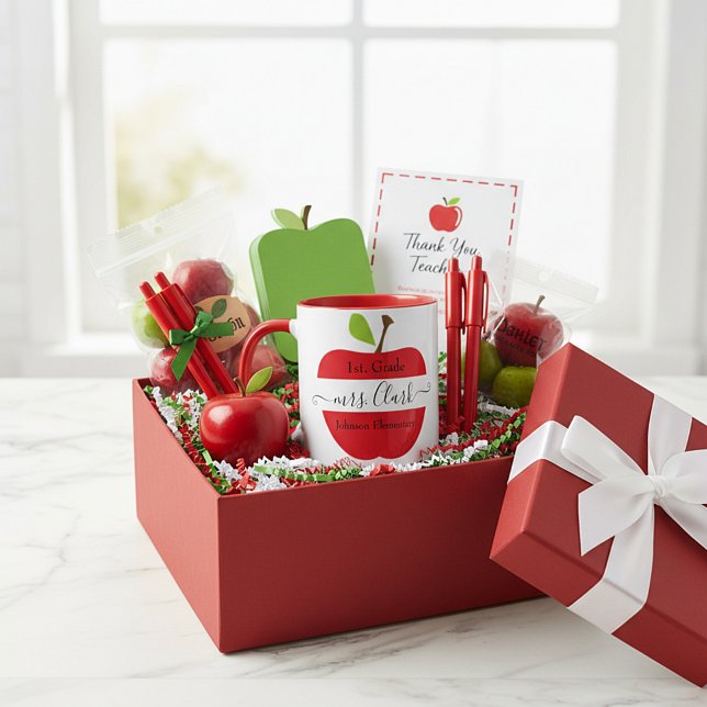 Caneca Maçã de professor personalizado (Criador carregado)