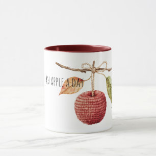 Caneca Maçã Vermelha de Tricô por Dia