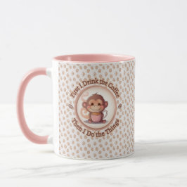 Caneca Macaco bebê bonito segura café quente e vapor