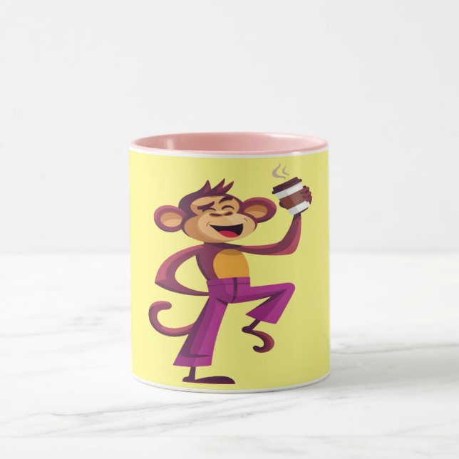 Caneca Macaco Dançante com Café | Animal Engraçado  (Centro)