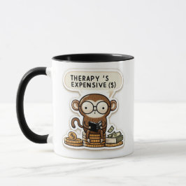 Caneca Macaco inteligente - Engraçado "Terapia Caro"