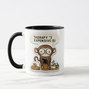 Caneca Macaco inteligente - Engraçado "Terapia Caro"