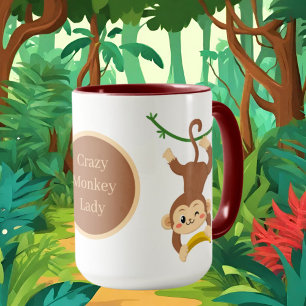 Caneca macaco louco adicionou texto