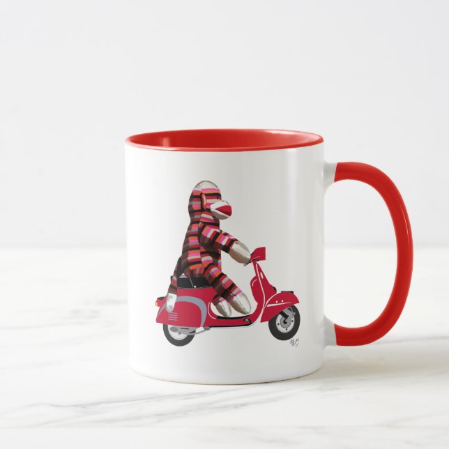 Caneca Macaco-meia em Red Moped (Direita)
