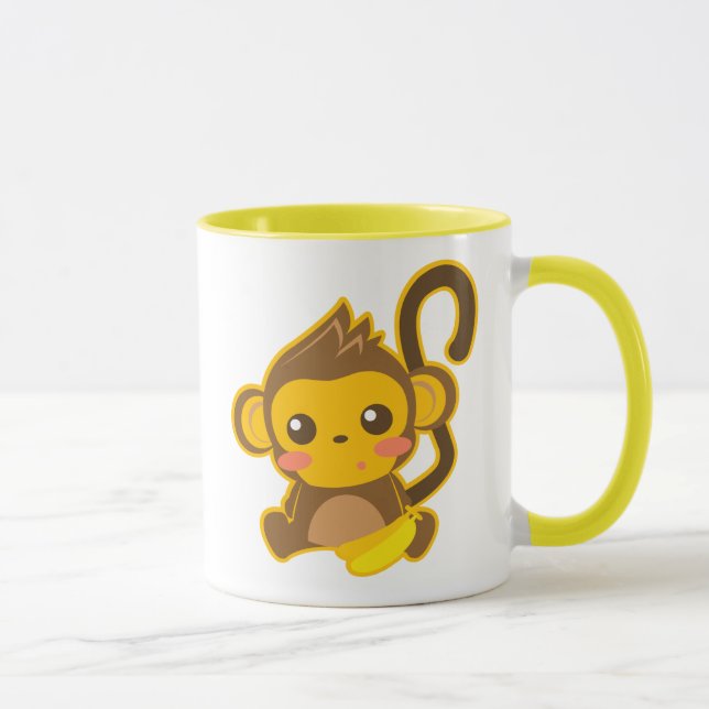 Caneca Macaco pequeno bonito (Direita)