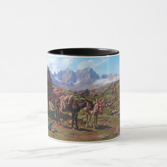 Caneca Macacos nas montanhas dos Pirenéus (Rosa Bonheur) (Centro)