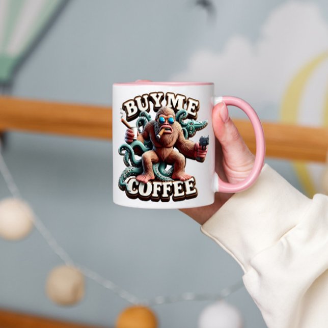 Caneca Macacos Roubo Java Me Comprar Café (Criador carregado)