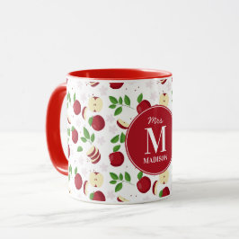 Caneca Maçãs Vermelhas, Blossomas Nome Personalizado do P