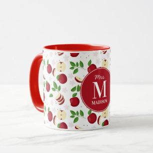 Caneca Maçãs Vermelhas, Blossomas Nome Personalizado do P