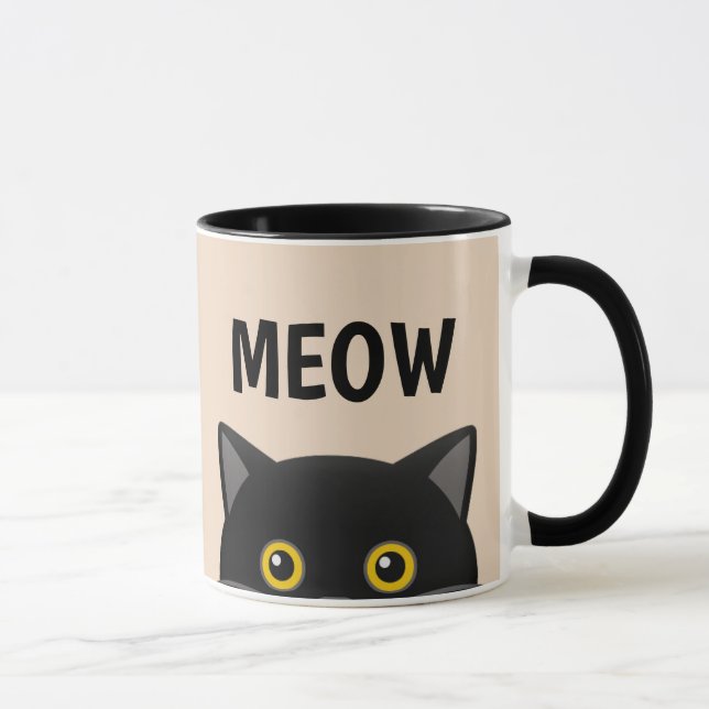 CANECA MACHOS DE CAFÉ DE ALMOFADA DE GATO DE MEOW (Direita)