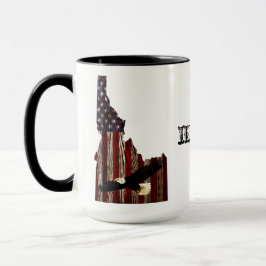 CANECA MADEIRA BURNT BALD EAGLE - IDAHO PATRIOT CLR