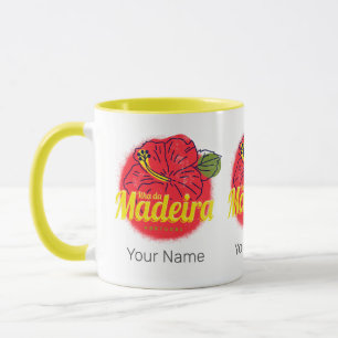 Caneca Madeira Hibiscus Fllower Island Portugal Souvenir