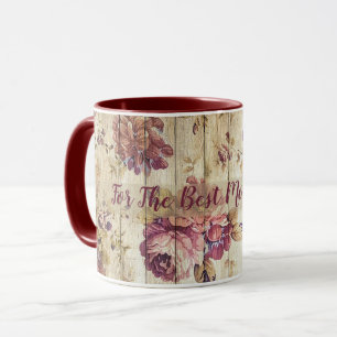 Caneca Madeira Personalizar Rosa moderno Floral Popular