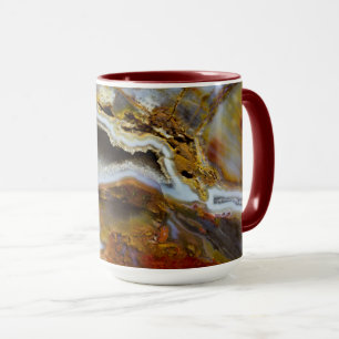 Caneca Madeira Petrificada com cristais