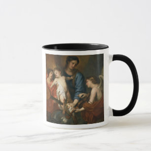 Caneca Madonna e criança com anjos