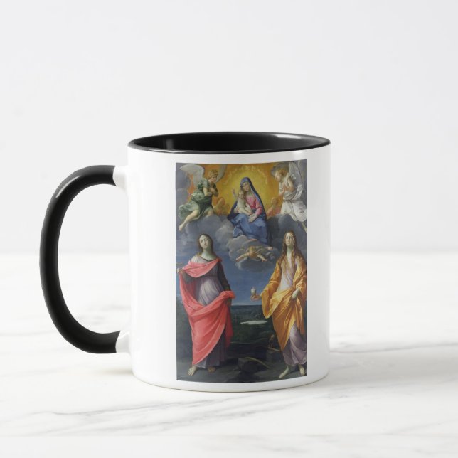 Caneca Madonna e criança com St. Lucy e Maria Madalena (Esquerda)