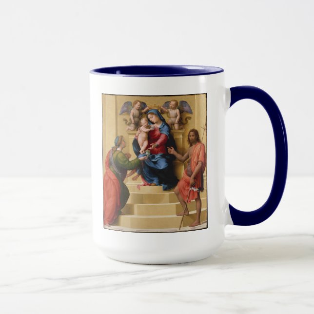 Caneca Madonna e criança Enthroned com santos Mary (Direita)