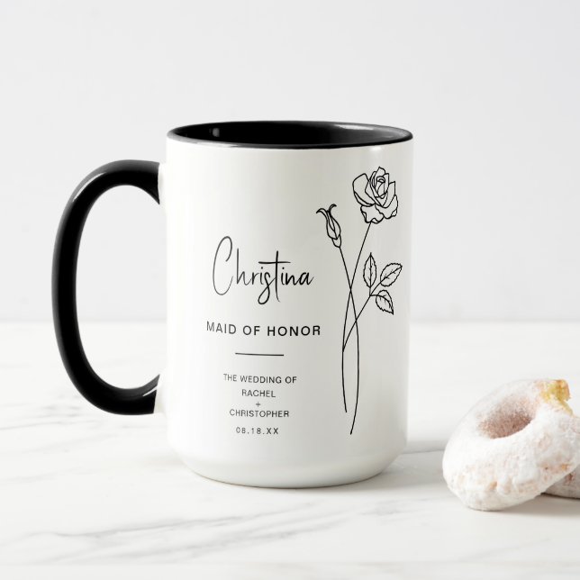 Caneca Madrinha de casamento de junho | Rosa Nascimento F (Com Donut)