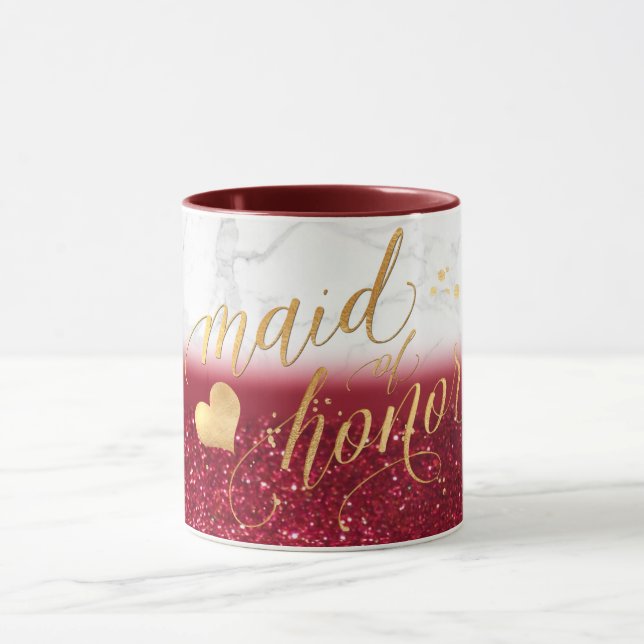 Caneca Madrinha de casamento/Marble do PixDezines+Dourado (Centro)