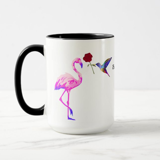 Caneca Mãe canadense Delight, Flamingo e Hummingbird (Esquerda)