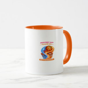 Caneca Mãe de Basquete – Ela Está Por Trás de Cada