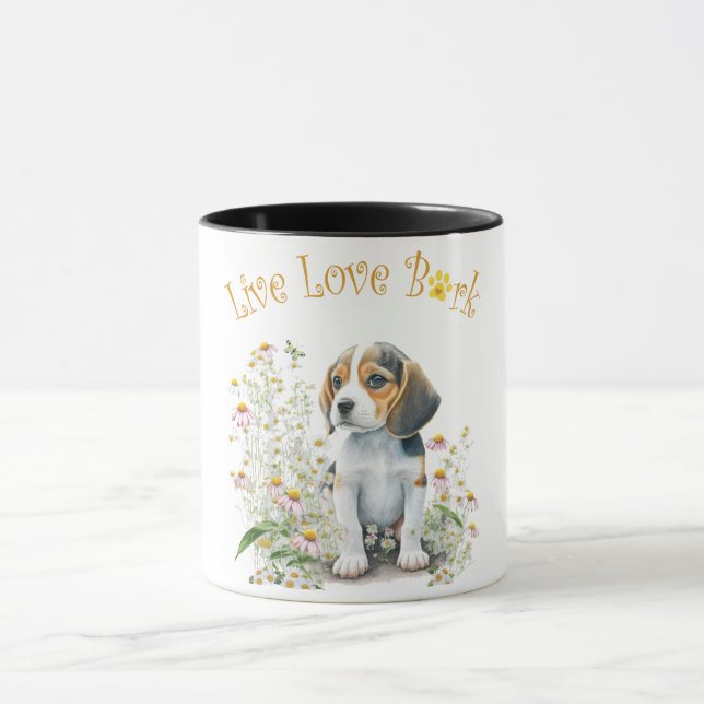 Caneca Mãe de Beagle Floral (Centro)