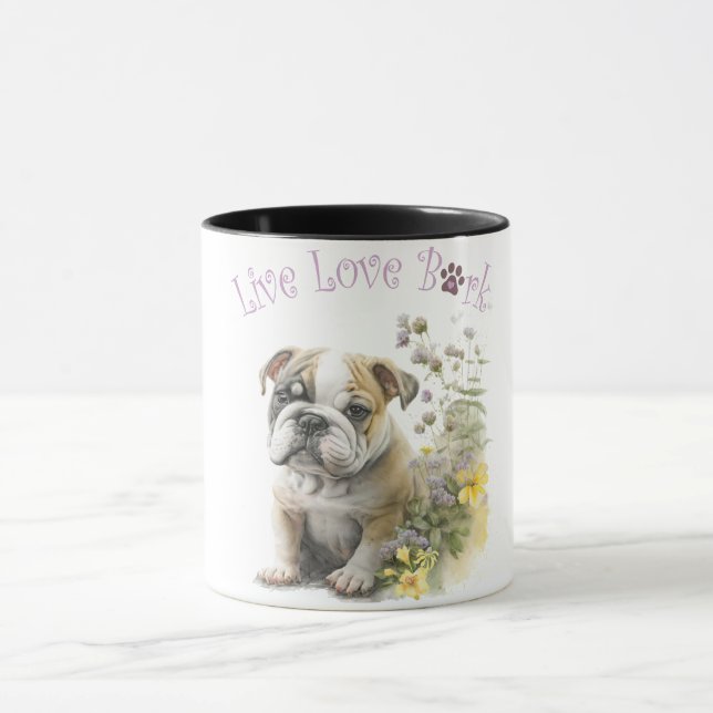 Caneca Mãe de Bulldog Floral (Centro)
