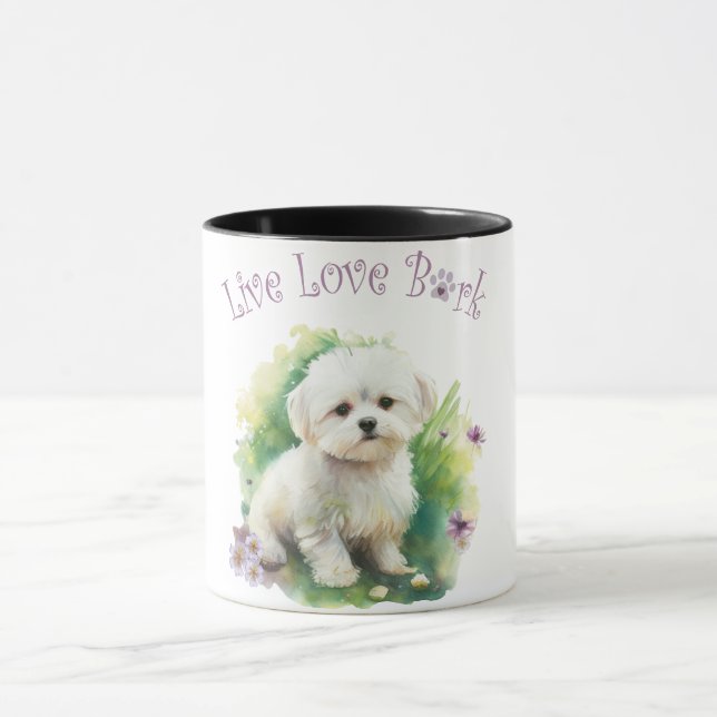 Caneca Mãe de Cachorro Bichon Floral (Centro)