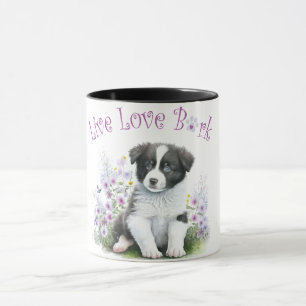 Caneca Mãe de Cachorro Border Collie Floral