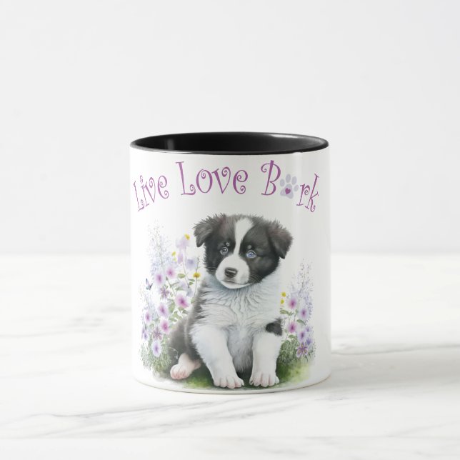 Caneca Mãe de Cachorro Border Collie Floral (Centro)