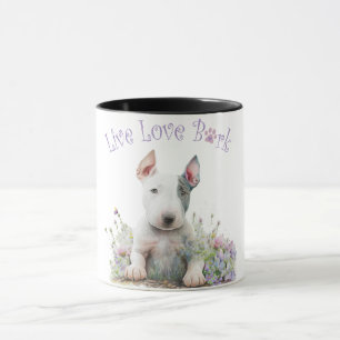 Caneca Mãe de Cachorro Bull Terrier Floral